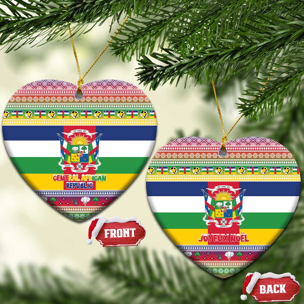 Central African Republic Christmas Ceramic Ornament Joyeux Noel - Wonder Print Shop