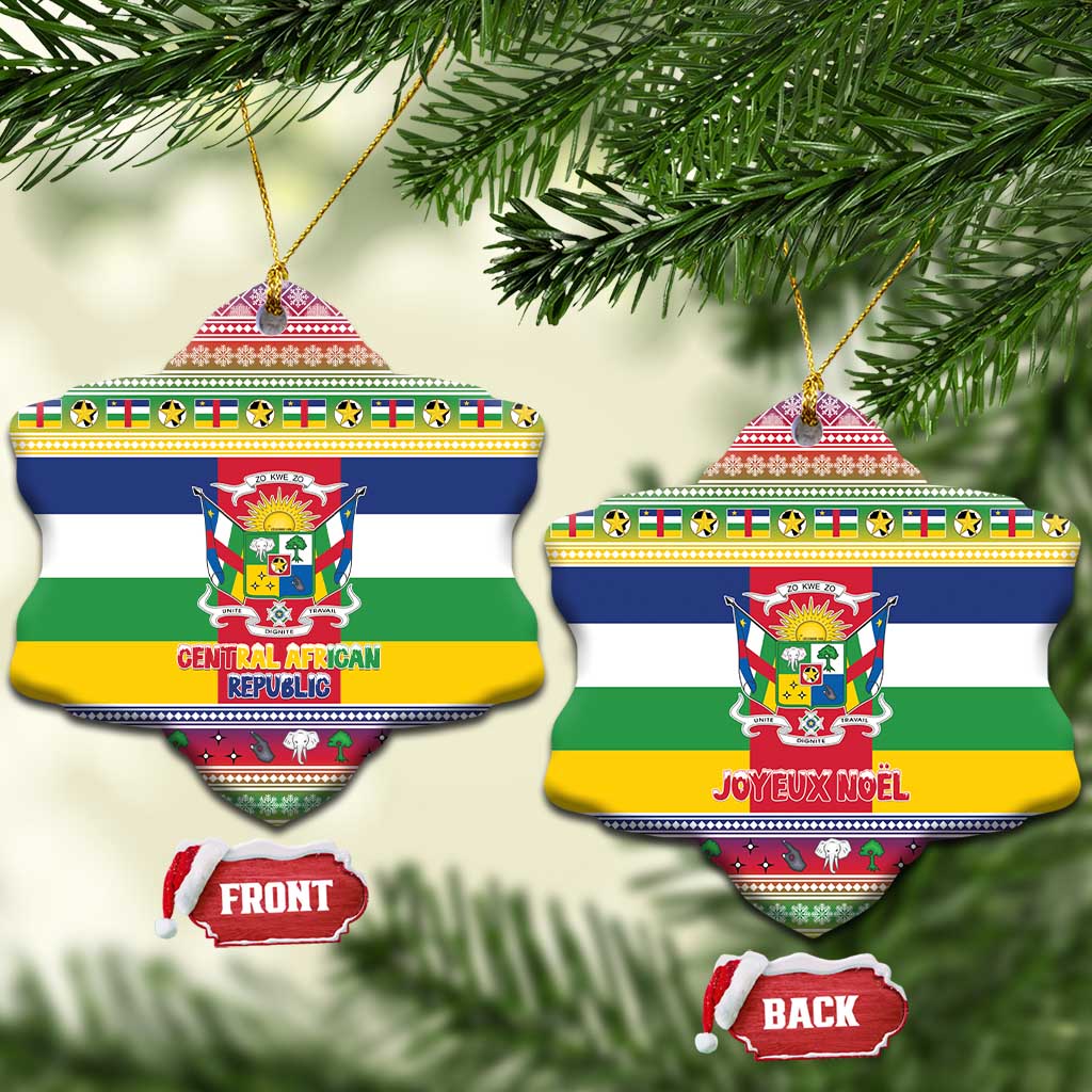 Central African Republic Christmas Ceramic Ornament Joyeux Noel - Wonder Print Shop
