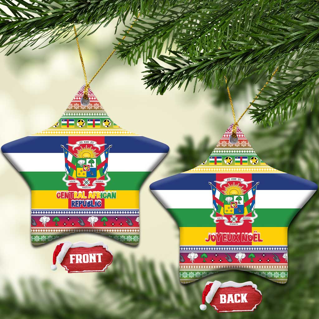 Central African Republic Christmas Ceramic Ornament Joyeux Noel - Wonder Print Shop