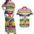 Central African Republic Christmas Couples Matching Off Shoulder Maxi Dress and Hawaiian Shirt Joyeux Noel - Wonder Print Shop