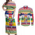 Central African Republic Christmas Couples Matching Off Shoulder Maxi Dress and Long Sleeve Button Shirt Joyeux Noel - Wonder Print Shop