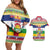 Central African Republic Christmas Couples Matching Off Shoulder Short Dress and Hawaiian Shirt Joyeux Noel - Wonder Print Shop