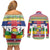 Central African Republic Christmas Couples Matching Off Shoulder Short Dress and Long Sleeve Button Shirt Joyeux Noel - Wonder Print Shop