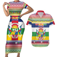 Central African Republic Christmas Couples Matching Short Sleeve Bodycon Dress and Hawaiian Shirt Joyeux Noel - Wonder Print Shop