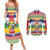 Central African Republic Christmas Couples Matching Summer Maxi Dress and Long Sleeve Button Shirt Joyeux Noel - Wonder Print Shop