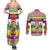 Central African Republic Christmas Couples Matching Summer Maxi Dress and Long Sleeve Button Shirt Joyeux Noel - Wonder Print Shop