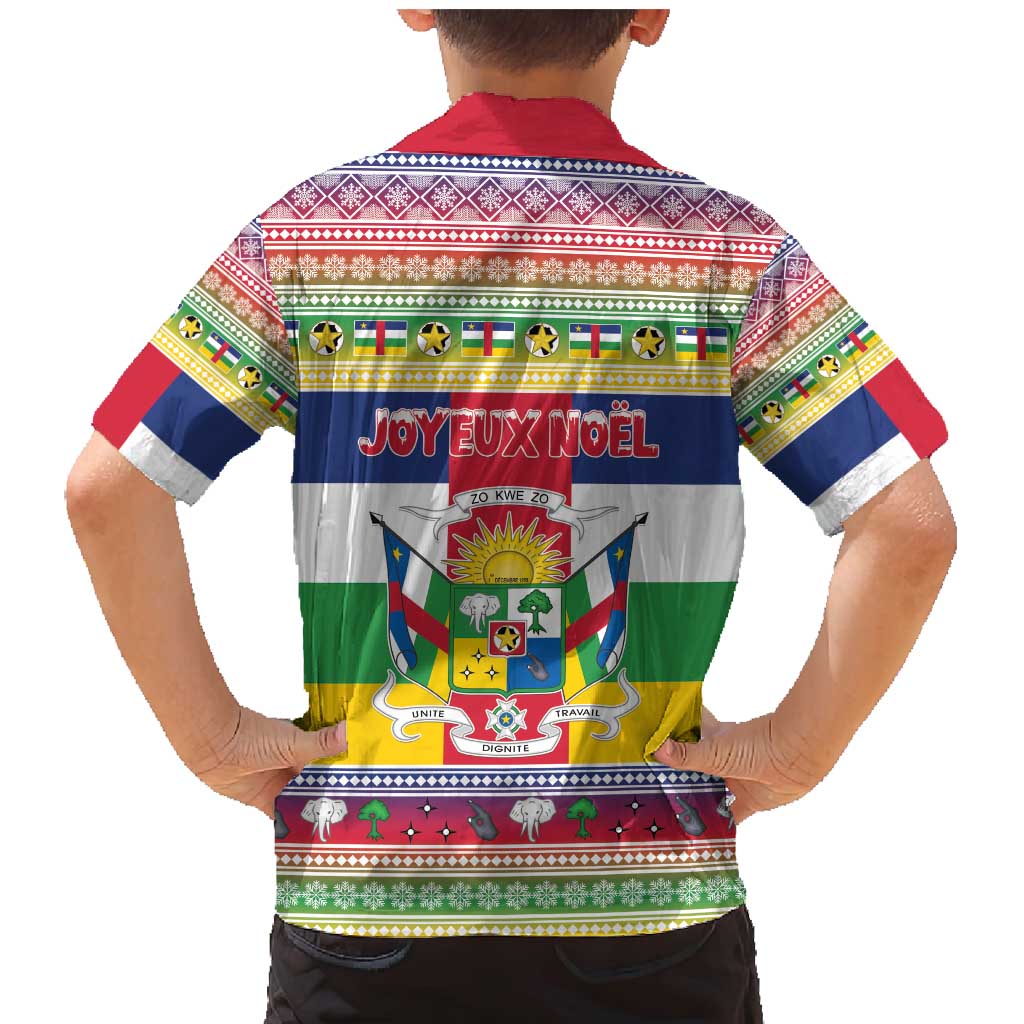 Central African Republic Christmas Family Matching Mermaid Dress and Hawaiian Shirt Joyeux Noel - Wonder Print Shop