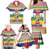 Central African Republic Christmas Family Matching Mermaid Dress and Hawaiian Shirt Joyeux Noel - Wonder Print Shop