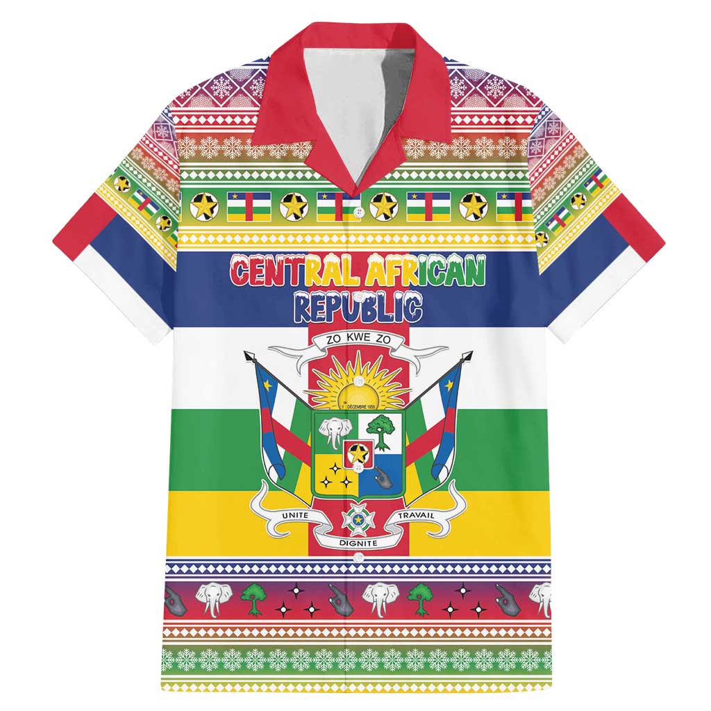 Central African Republic Christmas Family Matching Mermaid Dress and Hawaiian Shirt Joyeux Noel - Wonder Print Shop