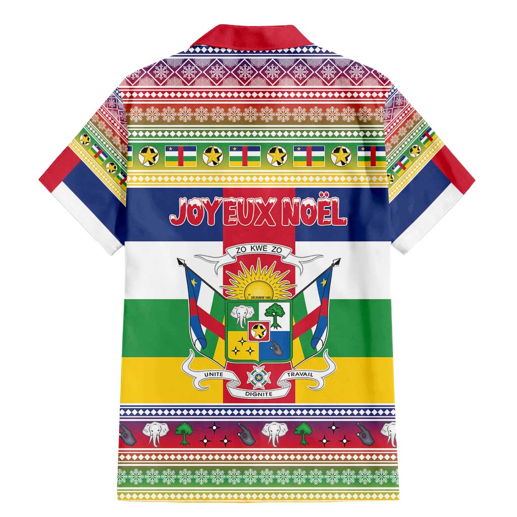 Central African Republic Christmas Family Matching Mermaid Dress and Hawaiian Shirt Joyeux Noel - Wonder Print Shop