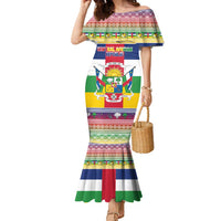 Central African Republic Christmas Family Matching Mermaid Dress and Hawaiian Shirt Joyeux Noel - Wonder Print Shop