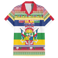 Central African Republic Christmas Family Matching Off The Shoulder Long Sleeve Dress and Hawaiian Shirt Joyeux Noel - Wonder Print Shop