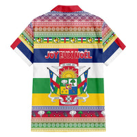 Central African Republic Christmas Family Matching Off The Shoulder Long Sleeve Dress and Hawaiian Shirt Joyeux Noel - Wonder Print Shop