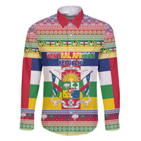 Central African Republic Christmas Family Matching Off The Shoulder Long Sleeve Dress and Hawaiian Shirt Joyeux Noel - Wonder Print Shop