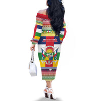 Central African Republic Christmas Family Matching Off The Shoulder Long Sleeve Dress and Hawaiian Shirt Joyeux Noel - Wonder Print Shop