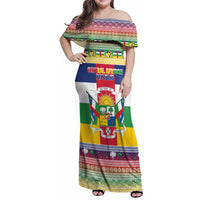 Central African Republic Christmas Family Matching Off Shoulder Maxi Dress and Hawaiian Shirt Joyeux Noel - Wonder Print Shop