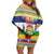Central African Republic Christmas Family Matching Off Shoulder Short Dress and Hawaiian Shirt Joyeux Noel - Wonder Print Shop