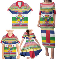 Central African Republic Christmas Family Matching Puletasi and Hawaiian Shirt Joyeux Noel - Wonder Print Shop
