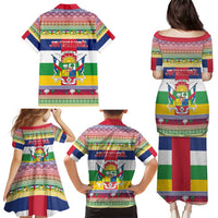 Central African Republic Christmas Family Matching Puletasi and Hawaiian Shirt Joyeux Noel - Wonder Print Shop