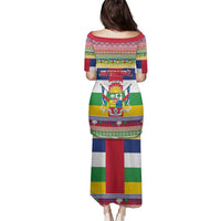 Central African Republic Christmas Family Matching Puletasi and Hawaiian Shirt Joyeux Noel - Wonder Print Shop