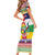 Central African Republic Christmas Family Matching Short Sleeve Bodycon Dress and Hawaiian Shirt Joyeux Noel - Wonder Print Shop