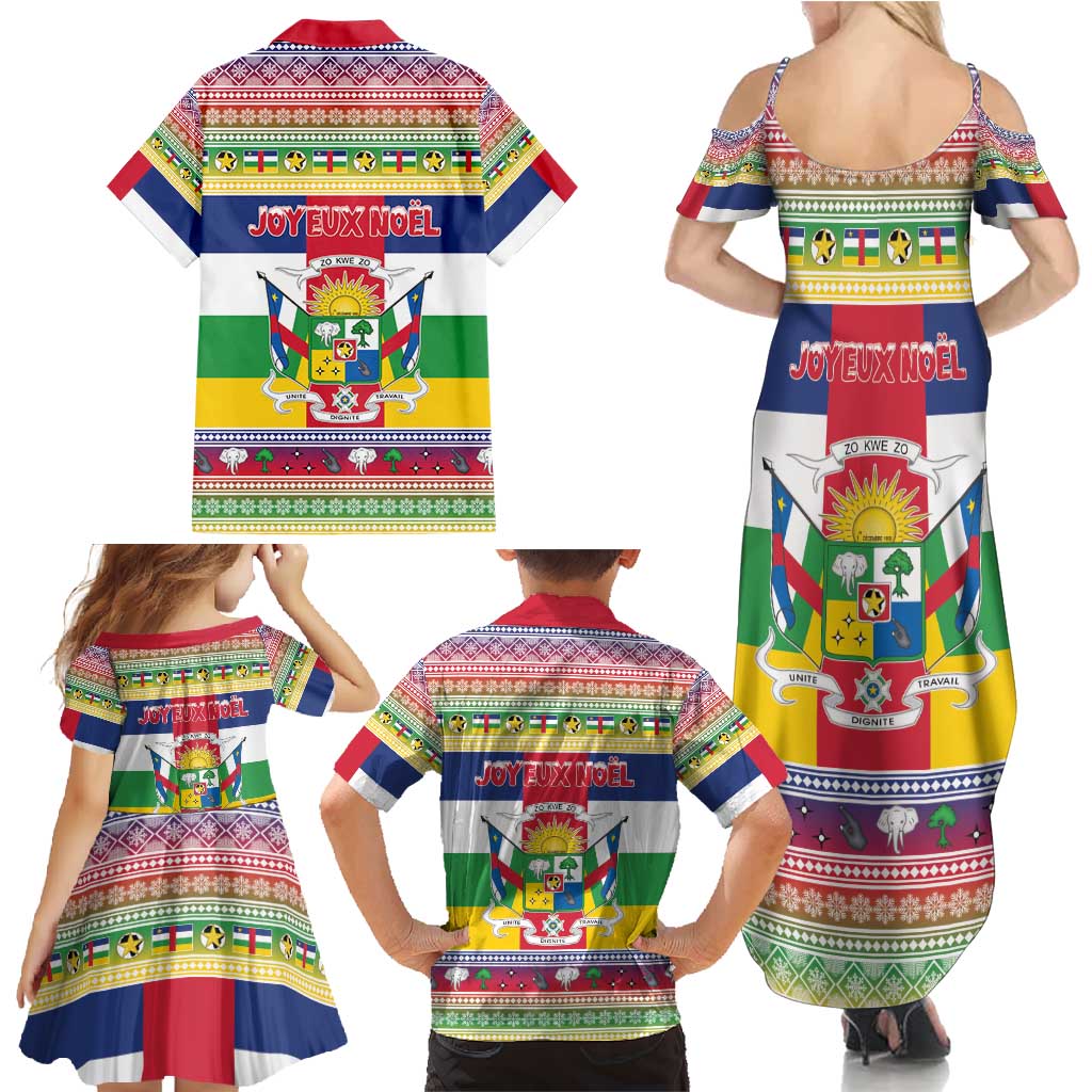 Central African Republic Christmas Family Matching Summer Maxi Dress and Hawaiian Shirt Joyeux Noel - Wonder Print Shop