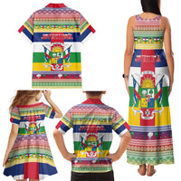 Central African Republic Christmas Family Matching Tank Maxi Dress and Hawaiian Shirt Joyeux Noel - Wonder Print Shop