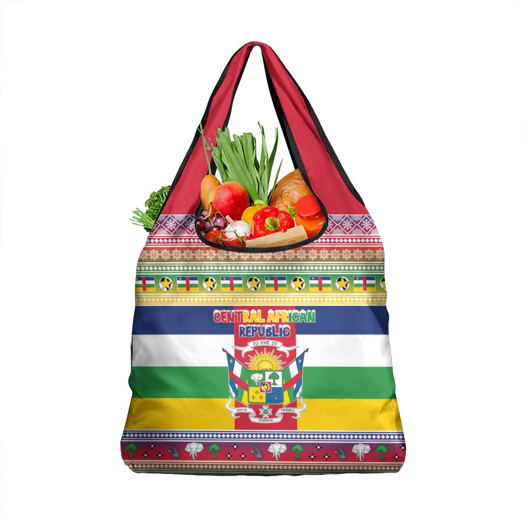 Central African Republic Christmas Grocery Bag Joyeux Noel - Wonder Print Shop