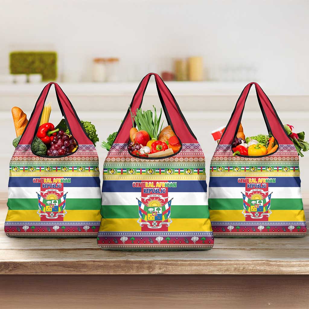 Central African Republic Christmas Grocery Bag Joyeux Noel - Wonder Print Shop