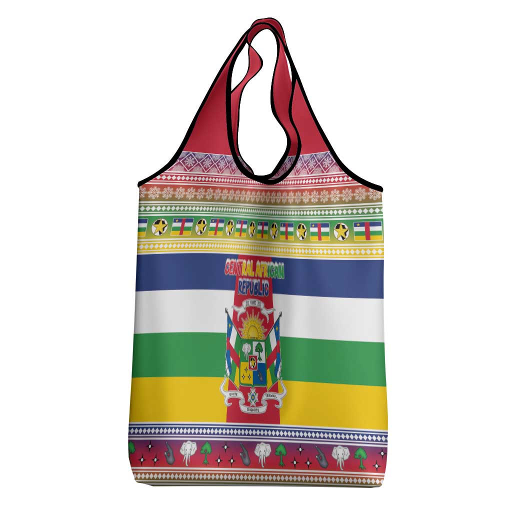 Central African Republic Christmas Grocery Bag Joyeux Noel - Wonder Print Shop