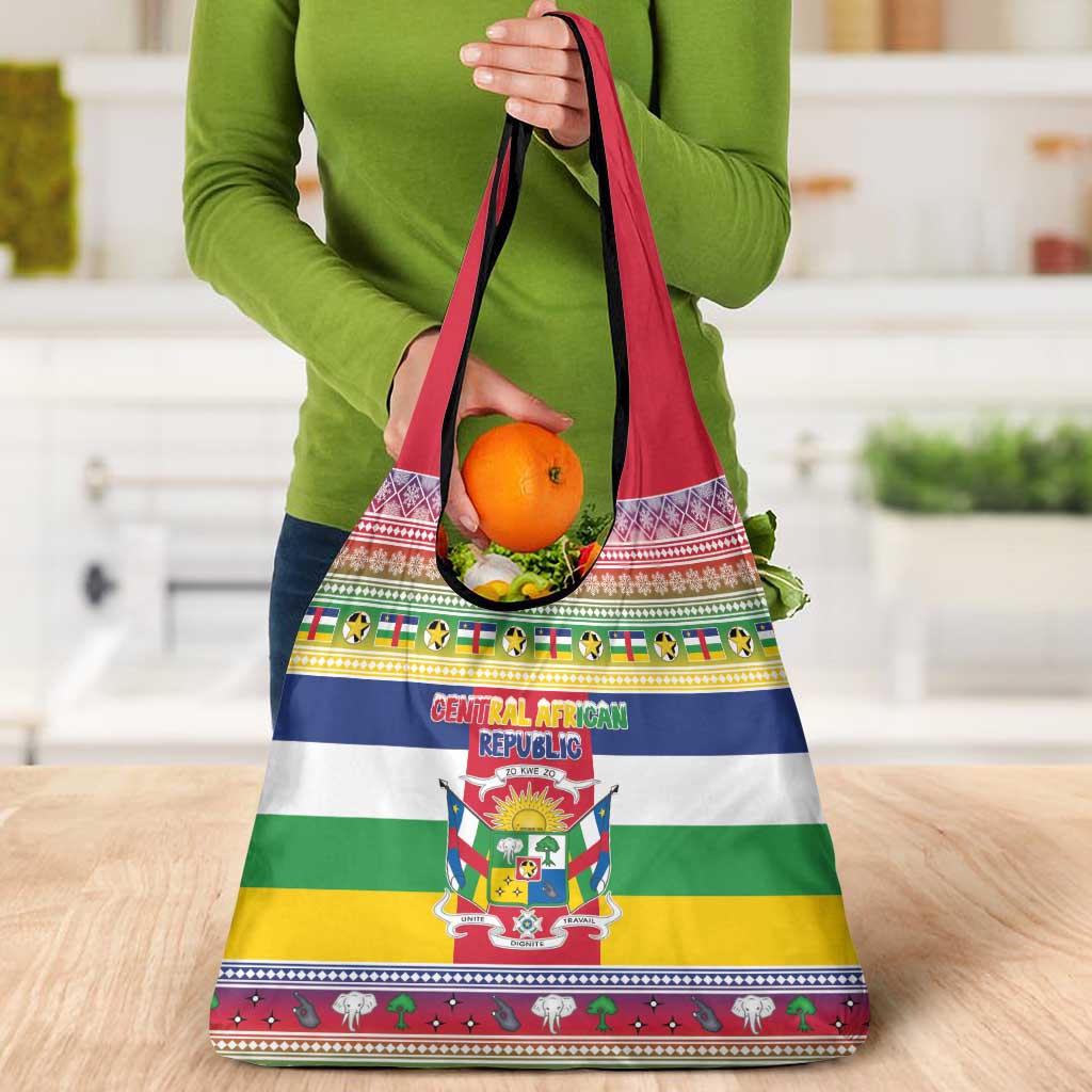 Central African Republic Christmas Grocery Bag Joyeux Noel - Wonder Print Shop