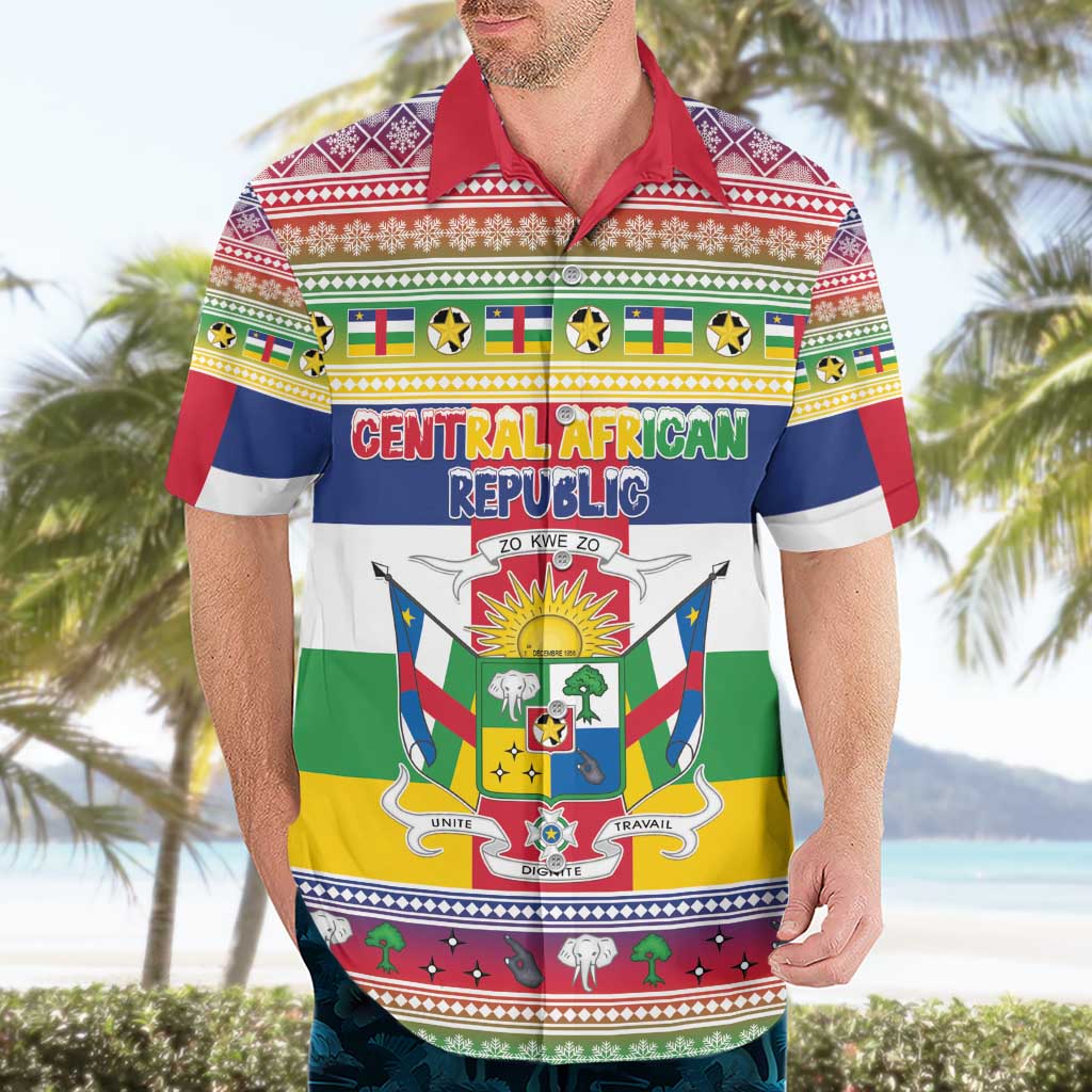 Central African Republic Christmas Hawaiian Shirt Joyeux Noel - Wonder Print Shop