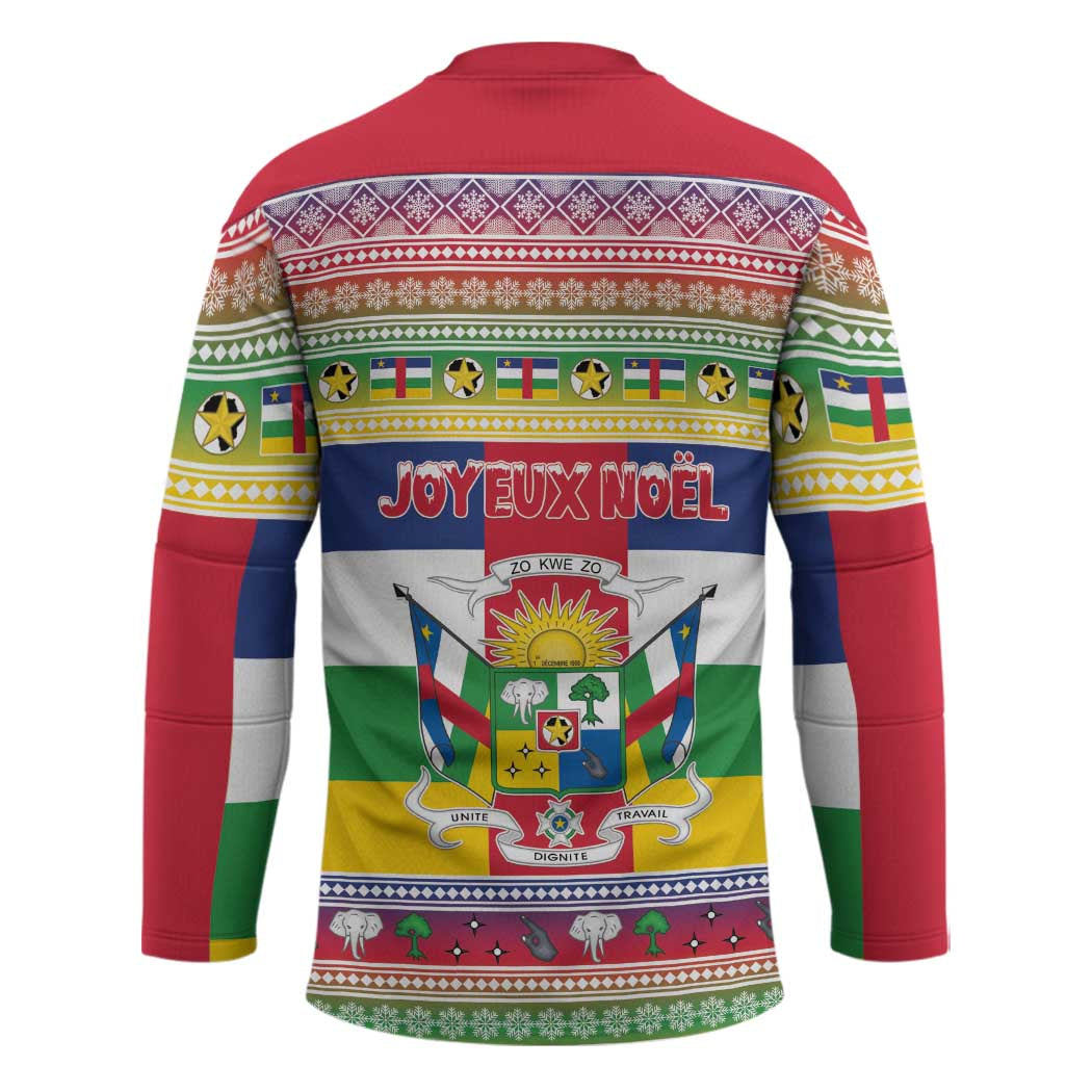 Central African Republic Christmas Hockey Jersey Joyeux Noel - Wonder Print Shop