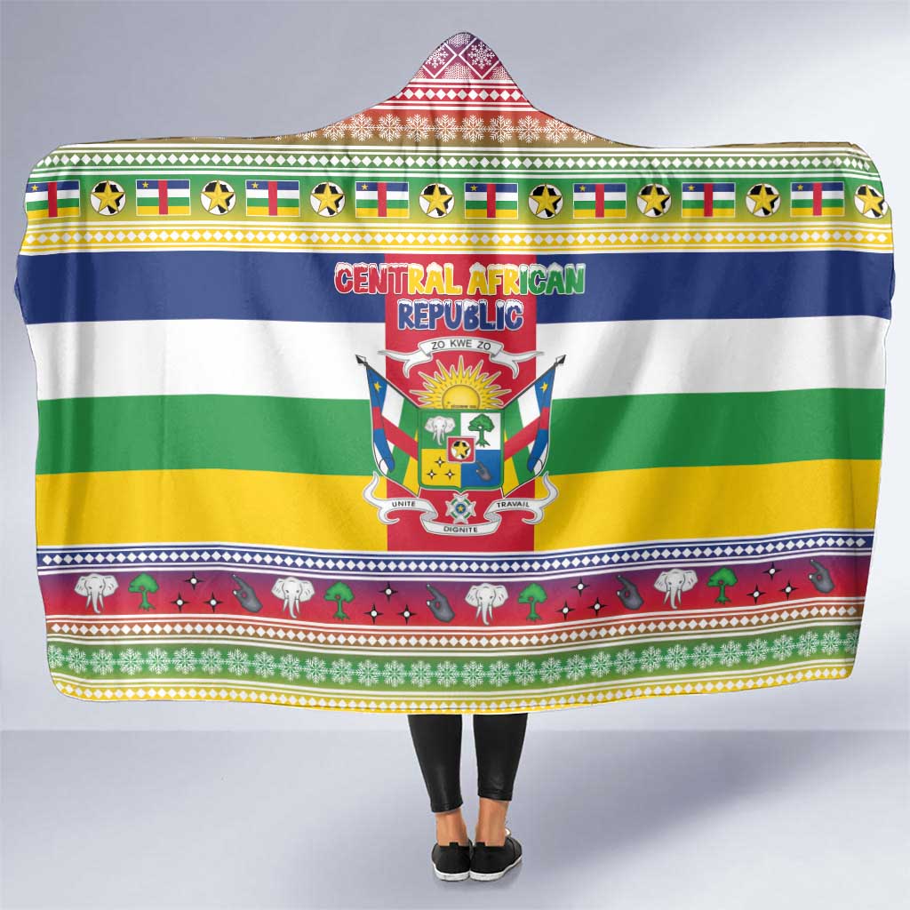 Central African Republic Christmas Hooded Blanket Joyeux Noel - Wonder Print Shop