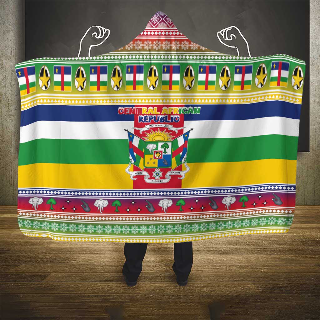 Central African Republic Christmas Hooded Blanket Joyeux Noel - Wonder Print Shop