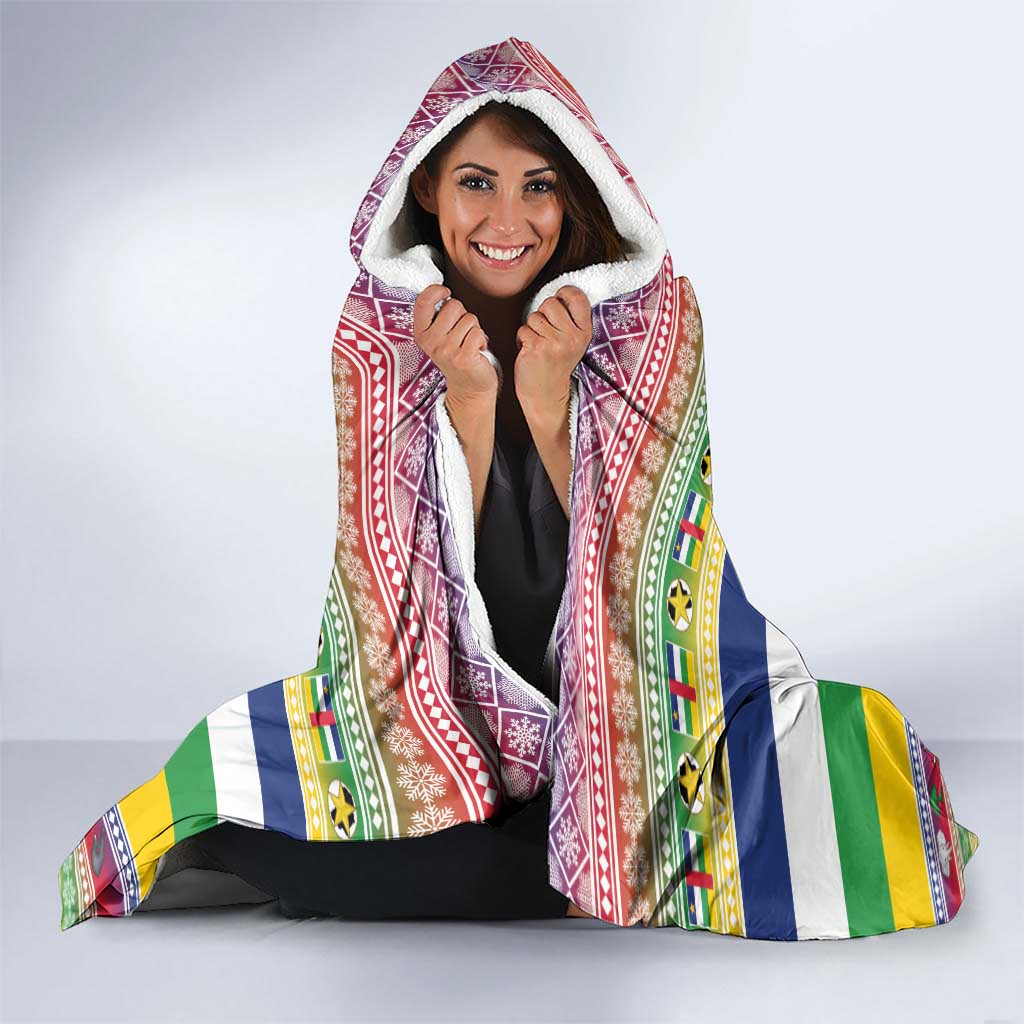 Central African Republic Christmas Hooded Blanket Joyeux Noel - Wonder Print Shop