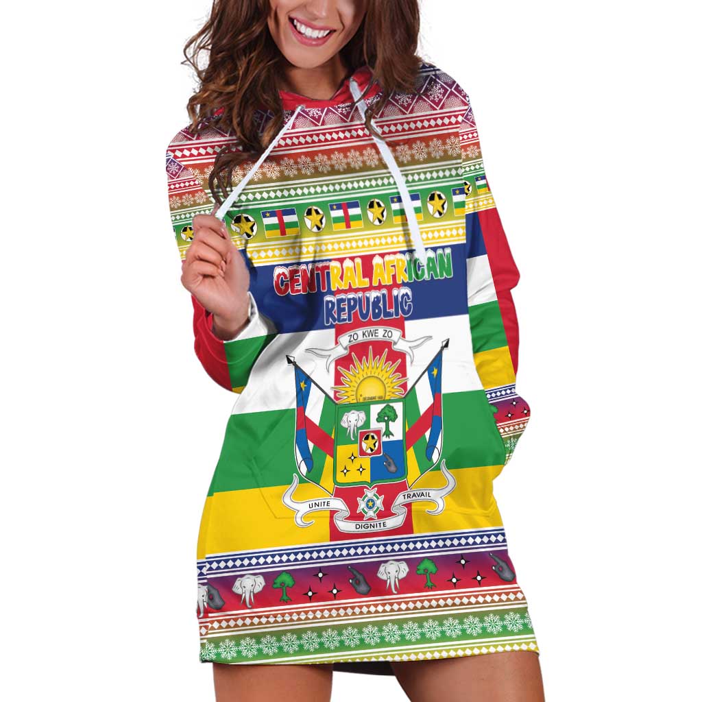 Central African Republic Christmas Hoodie Dress Joyeux Noel - Wonder Print Shop