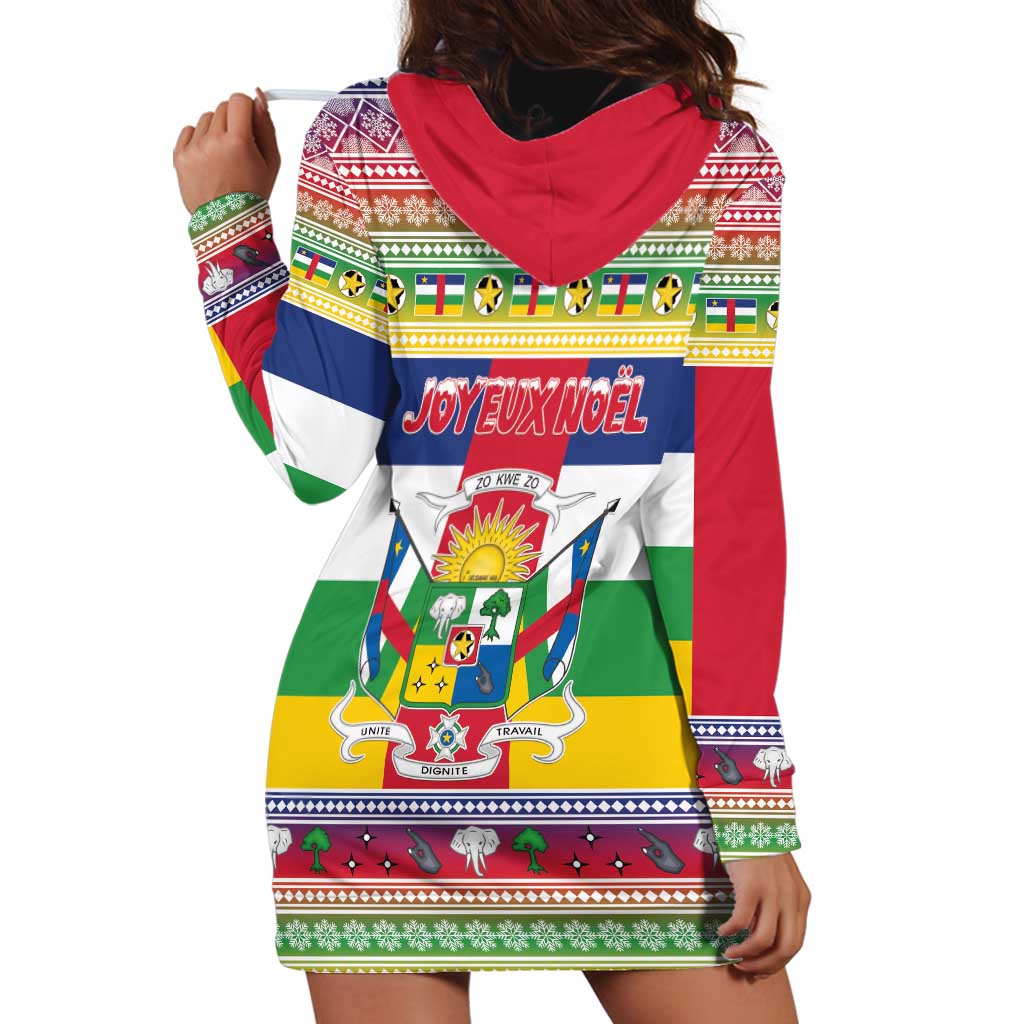 Central African Republic Christmas Hoodie Dress Joyeux Noel - Wonder Print Shop