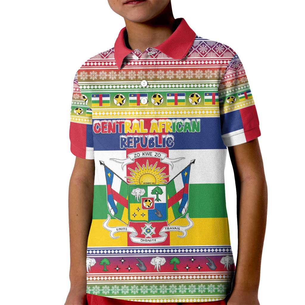 Central African Republic Christmas Kid Polo Shirt Joyeux Noel - Wonder Print Shop