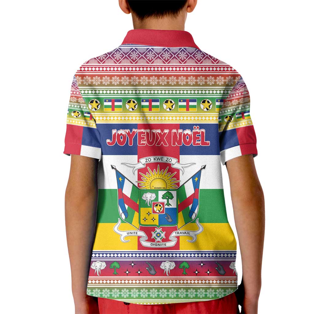 Central African Republic Christmas Kid Polo Shirt Joyeux Noel - Wonder Print Shop
