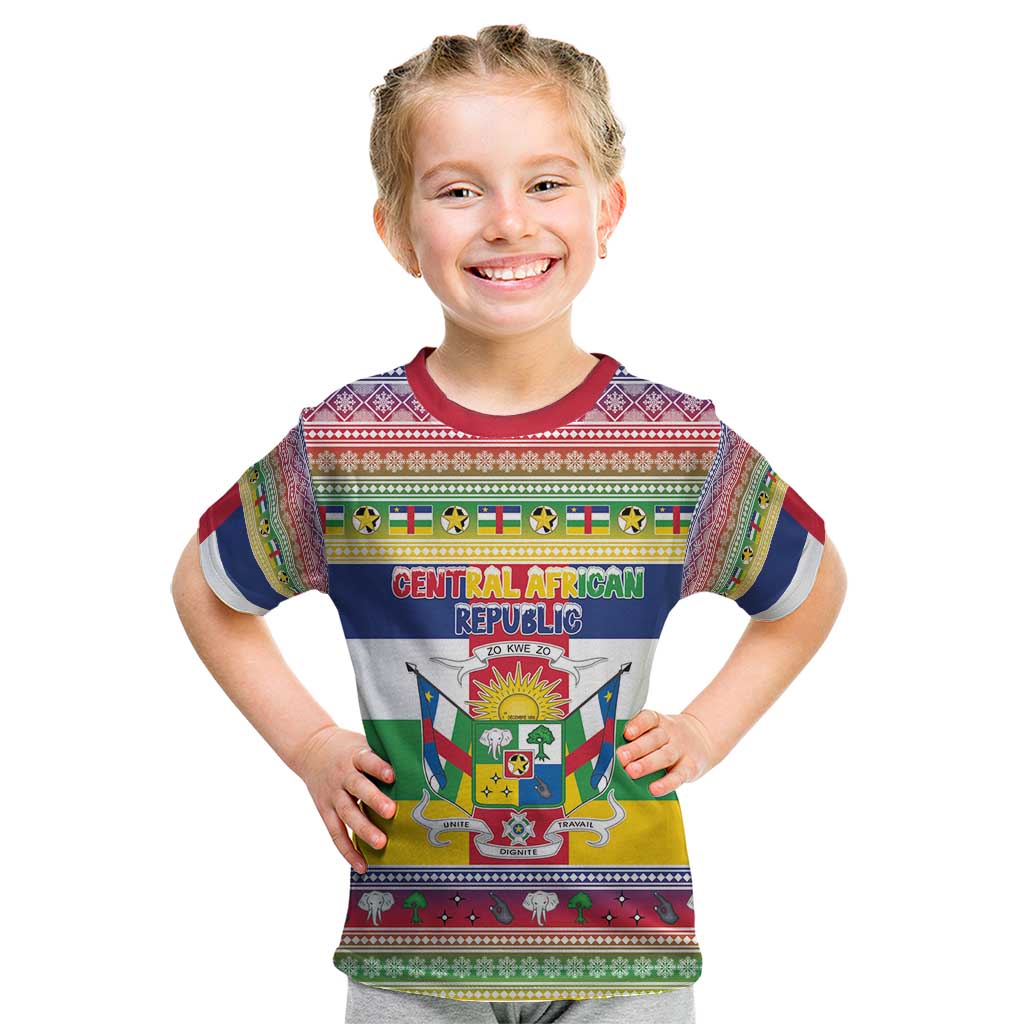 Central African Republic Christmas Kid T Shirt Joyeux Noel - Wonder Print Shop