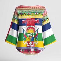 Central African Republic Christmas Kimono Sleeve Blouse Joyeux Noel - Wonder Print Shop