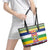 Central African Republic Christmas Leather Tote Bag Joyeux Noel - Wonder Print Shop