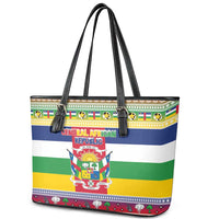 Central African Republic Christmas Leather Tote Bag Joyeux Noel - Wonder Print Shop