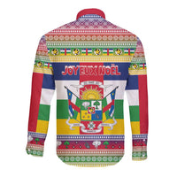 Central African Republic Christmas Long Sleeve Button Shirt Joyeux Noel - Wonder Print Shop