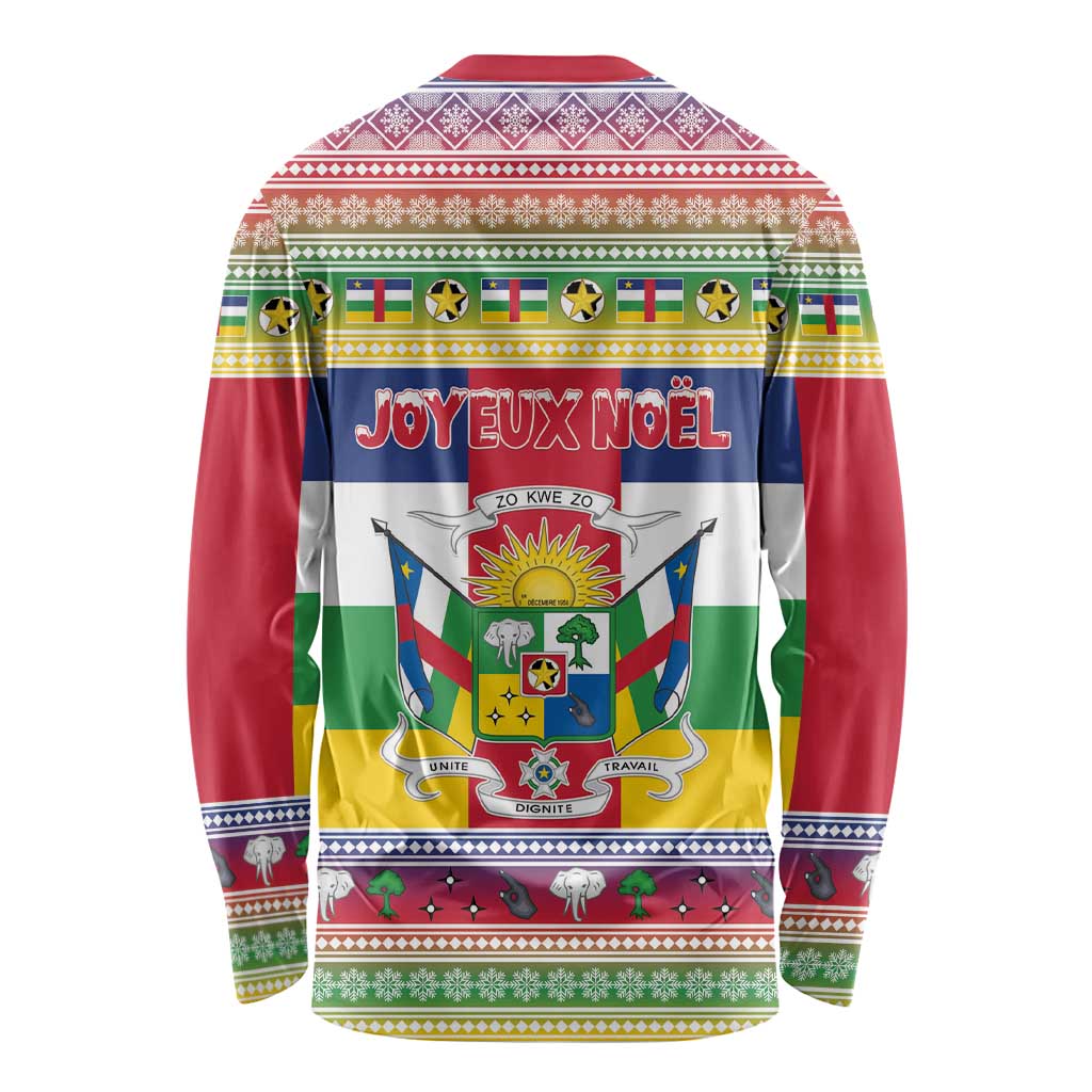 Central African Republic Christmas Long Sleeve Shirt Joyeux Noel - Wonder Print Shop