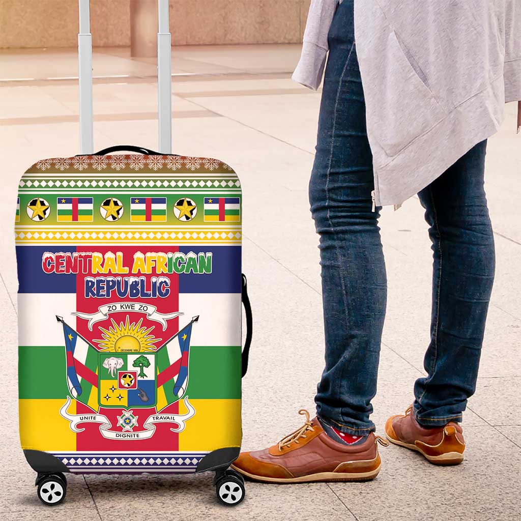 Central African Republic Christmas Luggage Cover Joyeux Noel - Wonder Print Shop