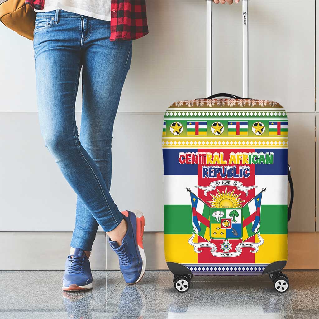Central African Republic Christmas Luggage Cover Joyeux Noel - Wonder Print Shop