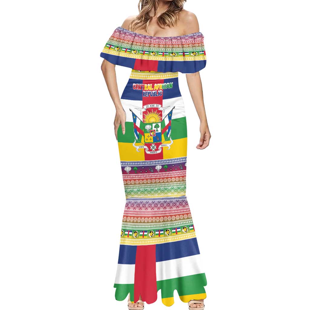 Central African Republic Christmas Mermaid Dress Joyeux Noel - Wonder Print Shop