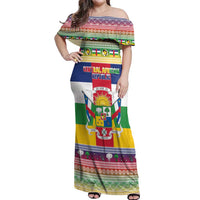 Central African Republic Christmas Off Shoulder Maxi Dress Joyeux Noel - Wonder Print Shop